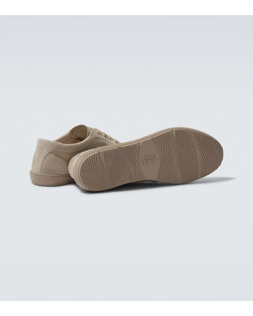 Brunello Cucinelli Gray Suede Sneakers for men