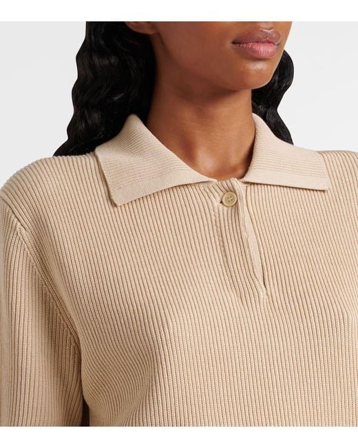 Vince Natural Polohemd Aus Seide Und Baumwolle