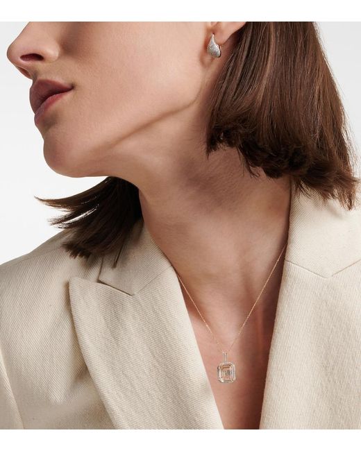 Mateo White Initial 14Kt Necklace With Quartz And Diamonds