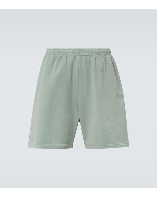 Balenciaga Green Logo Cotton Jersey Shorts for men