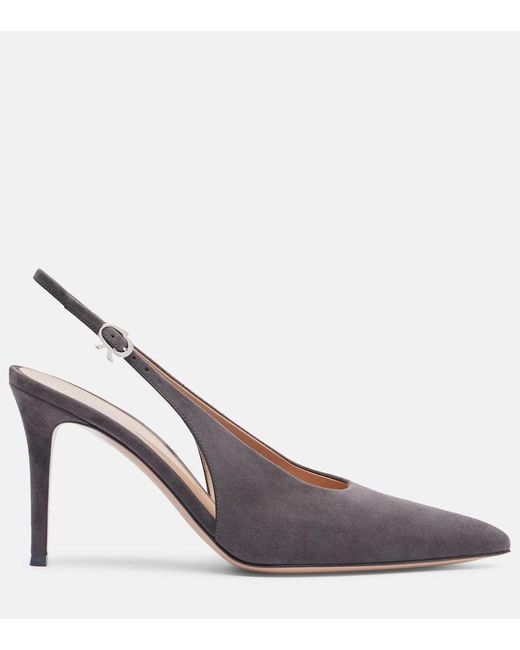 Escarpins Slingback Robbie 85 En Daim Gianvito Rossi en coloris Gray