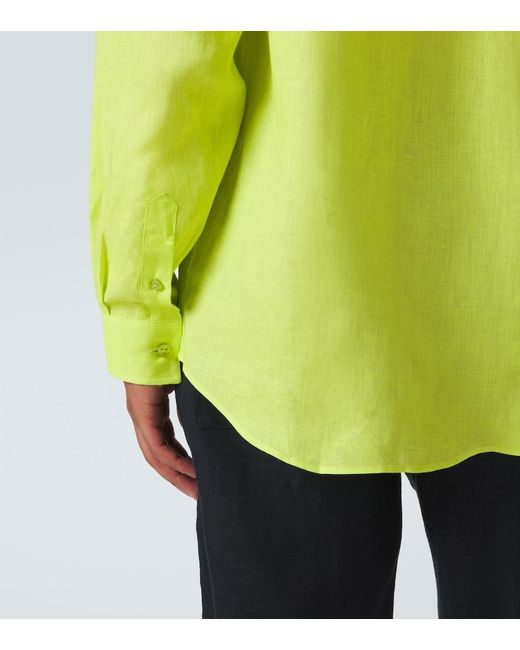 Vilebrequin Green Linen Shirt for men