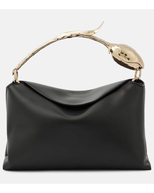 Erdem Black Tote Bag Bloom Medium Aus Leder