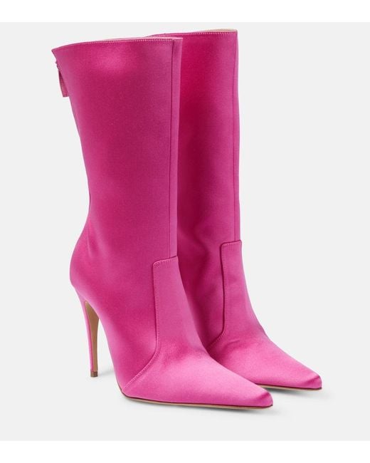 Magda Butrym Pink Satin Sock Boots