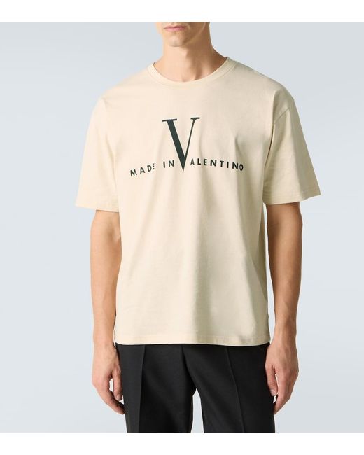 Valentino Natural Logo Cotton Jersey T-Shirt for men