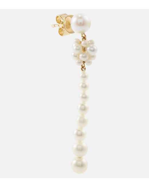 Sophie Bille Brahe White Ohrringe Colonna Perle aus 14kt Gelbgold mit Suesswasserperlen
