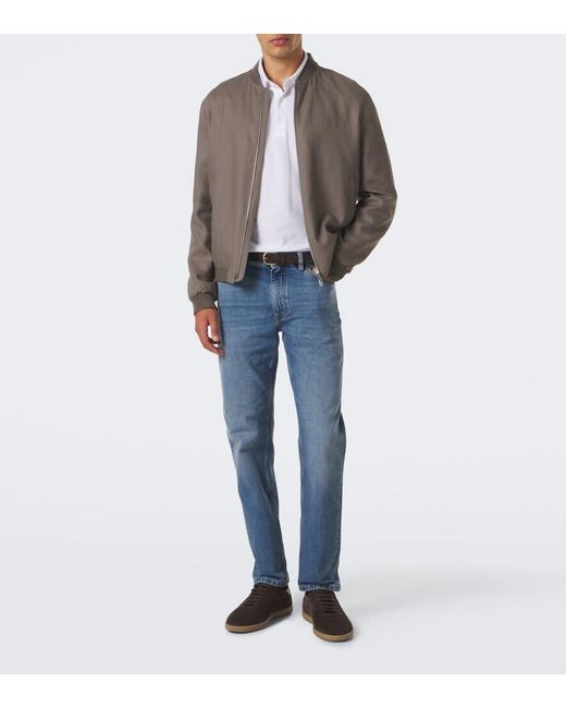 Zegna Blue Mid-Rise Slim Jeans for men
