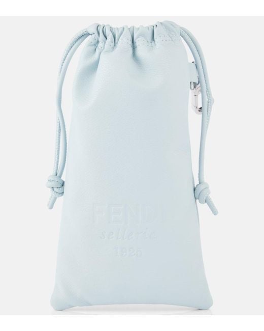 Fendi Blue Eckige Sonnenbrille Selleria