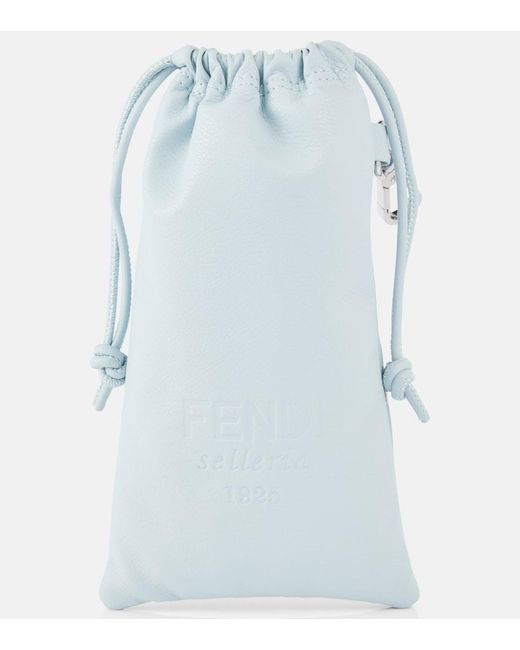 Fendi Blue Eckige Sonnenbrille Selleria