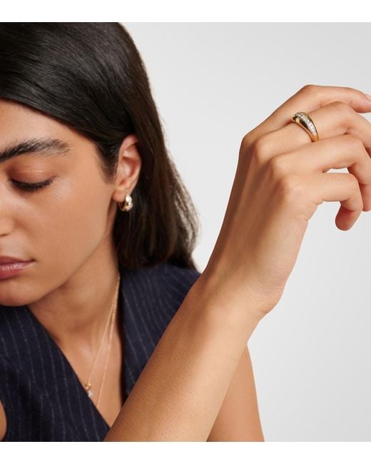 STONE AND STRAND White Pistachio 10Kt Ring With Diamonds