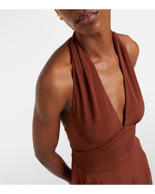 Max Mara Brown Acume Halterneck Jumpsuit
