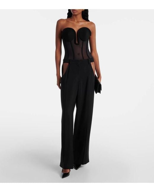 Jean Paul Gaultier Black Mesh Corset Bodysuit