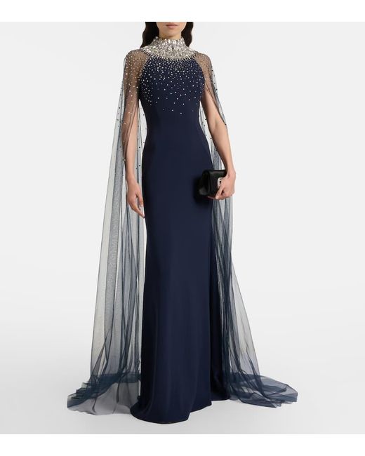 Robe Longue Zadie A Ornements Jenny Packham en coloris Blue