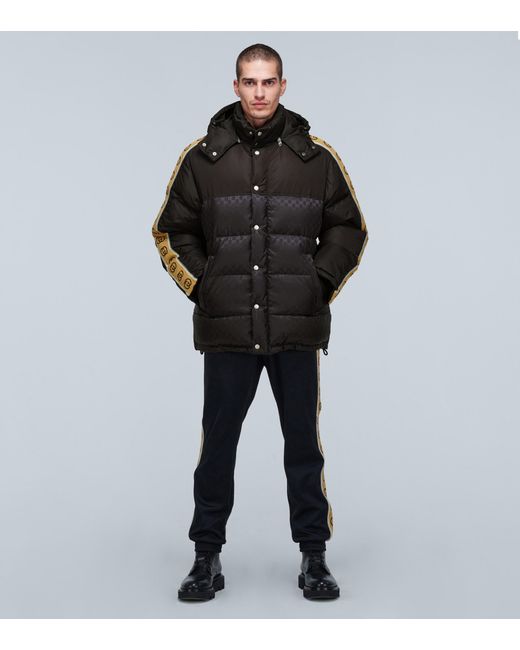 Gucci GG Jacquard Nylon Padded Coat in Black for Men | Lyst