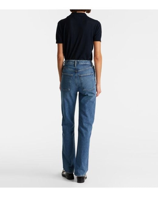 Agolde Blue 90's Pinch Waist High-Rise Straight Jeans