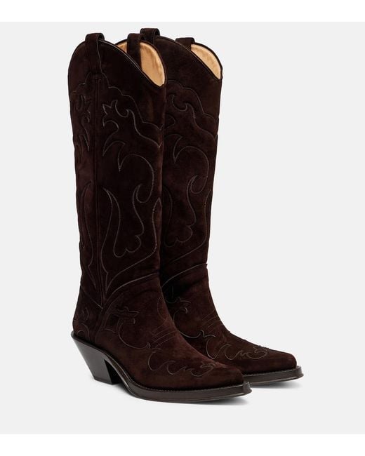 Gabriela Hearst Brown Capitana Leather Cowboy Boots