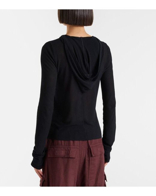 Rick Owens Blue Hooded Top