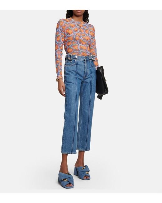 J.W. Anderson Blue Chain And Twist Denim Mules
