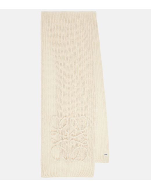 Loewe Natural Anagram Open-knit Mohair-blend Scarf