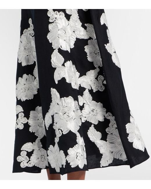 Jonathan Simkhai Black Annabella Linen-Blend Midi Dress