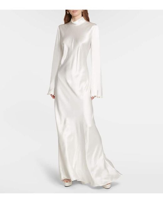 Abito Lungo Da Sposa Praiano di Galvan in White