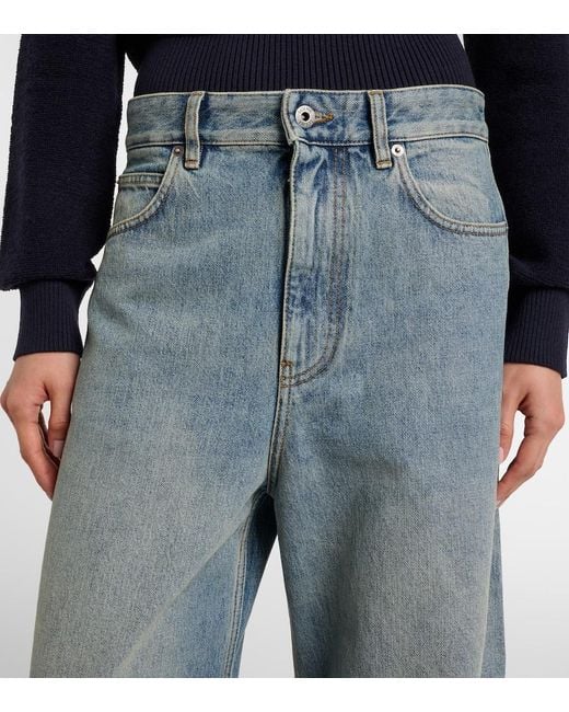 Loewe Blue Anagram Barrel-Leg Jeans