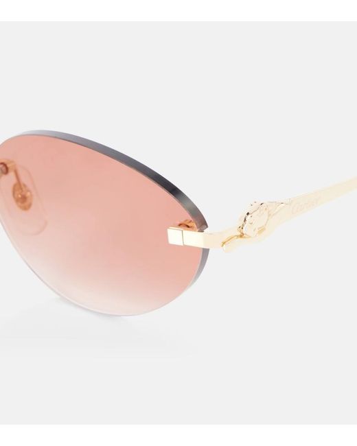 Cartier Pink Panthere De Cartier Oval Sunglasses