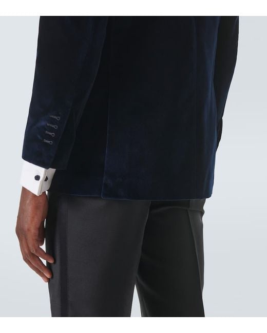 Blazer De Terciopelo De Algodon Rubinacci de hombre de color Blue