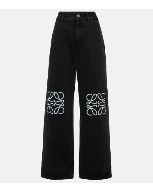 Loewe Black Anagram Baggy Jeans