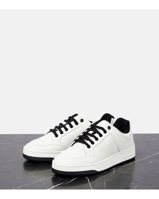 Saint Laurent White Sl/61 Leather Sneakers