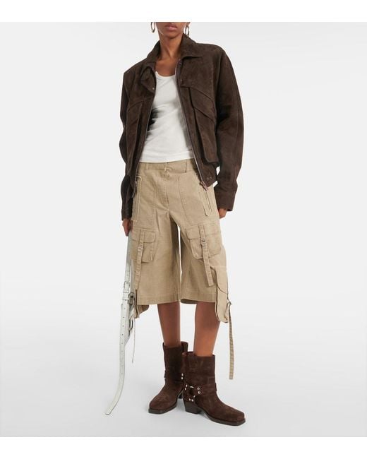Paris Texas Brown Roxy 45 Suede Biker Boots