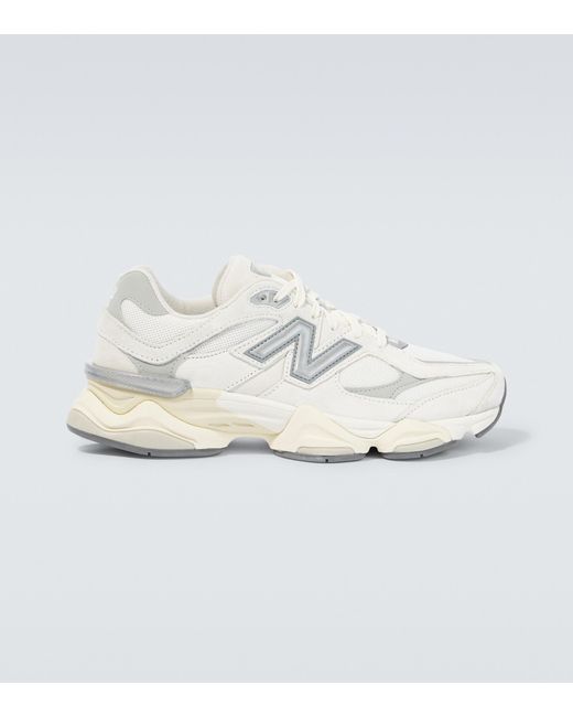 New Balance White 9060 Suede-trimmed Sneakers for men