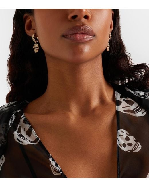 McQueen Metallic Crystal-Embellished Drop Earrings