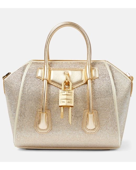 Givenchy Natural Antigona Lock Mini Embellished Tote Bag