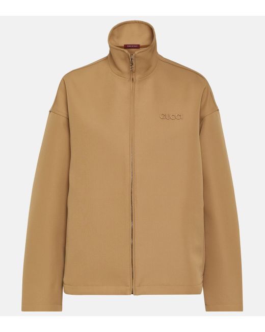 Gucci Brown Wool-blend Gabardine Jacket