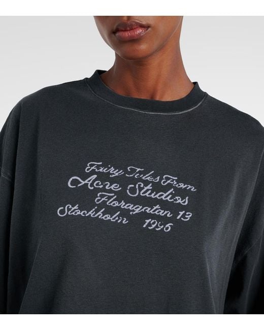 Acne Black Logo Cotton Jersey T-Shirt
