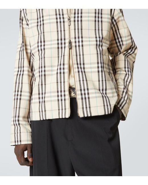Burberry Multicolor Jacket With Classic Collar And All-Over Check Motif for men