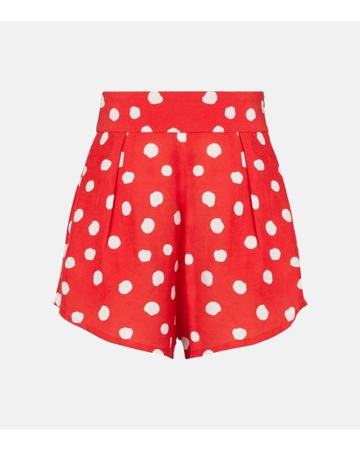 Shorts A Gamba Larga A Vita Alta di Adriana Degreas in Red