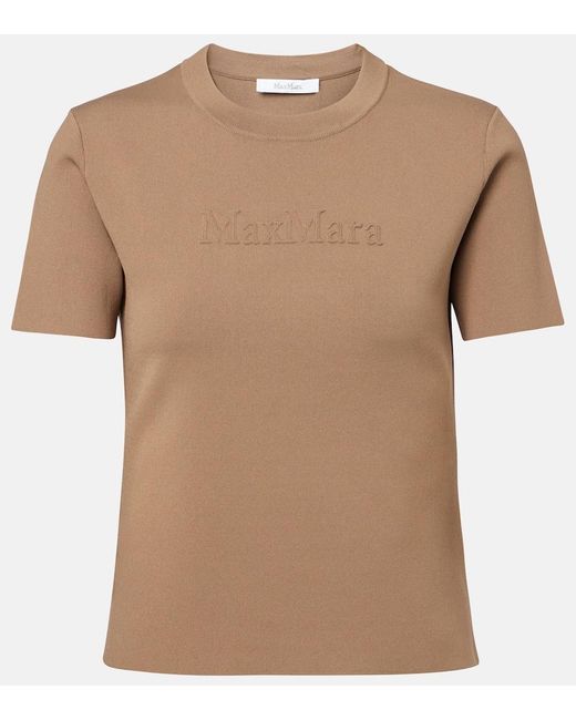 Camiseta Con Logo Bordado Max Mara de color Brown