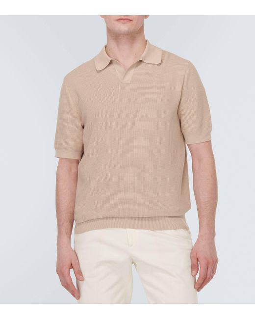 Zegna Natural Cotton Polo Shirt for men