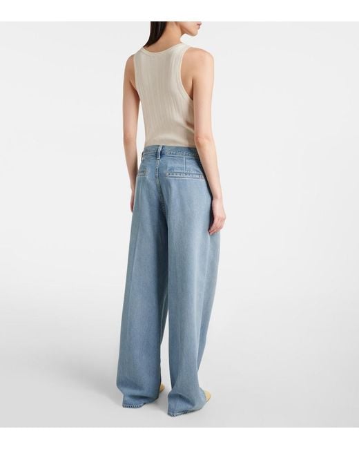 Citizens of Humanity Blue Ayla Mid-Rise Wide-Leg Jeans
