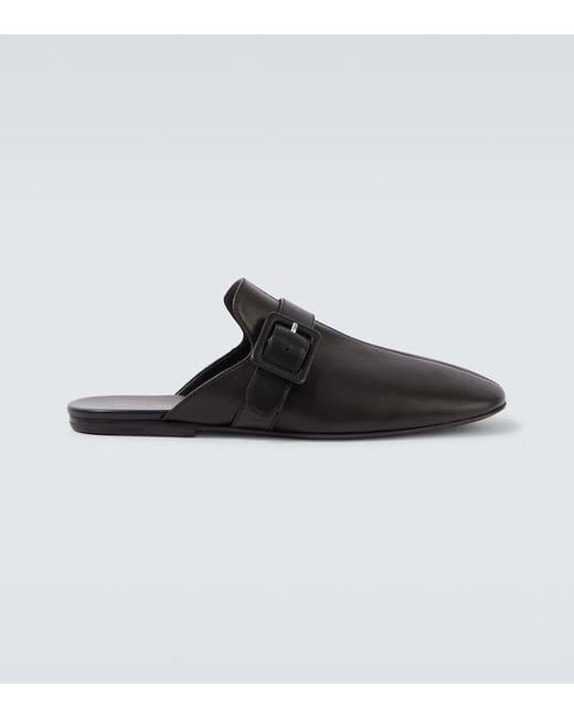 Dries Van Noten Black Leather Mules for men