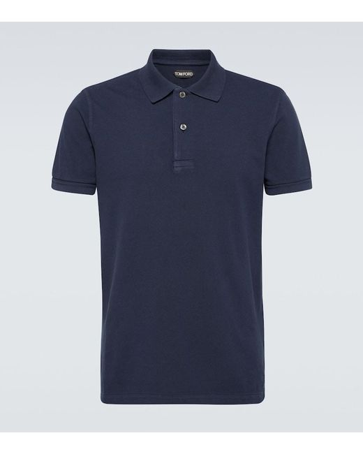 Tom Ford Blue Cotton Pique Polo Shirt for men
