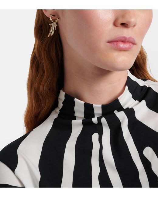 Ferragamo White Crystal-Embellished Earrings