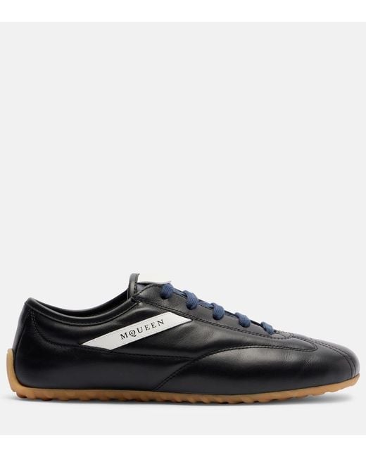 McQueen Black Boxe Leather Sneakers