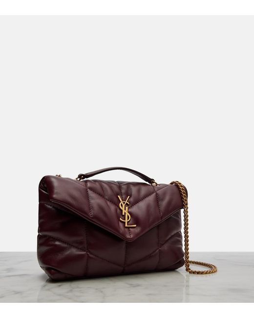 Saint Laurent Purple Toy Puffer Leather Shoulder Bag