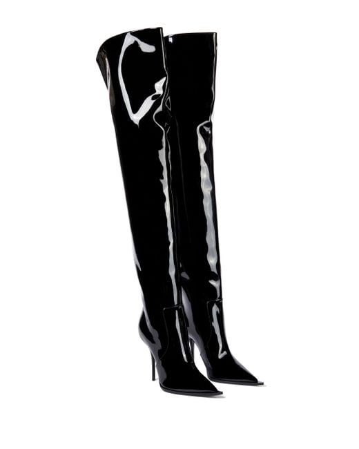 Dolce & Gabbana Cardinale Patent Leather Over-the-knee Boots in Black ...