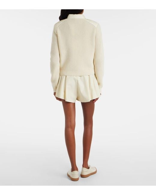 Moncler Natural Down-Paneled Wool And Cashmere Cardigan