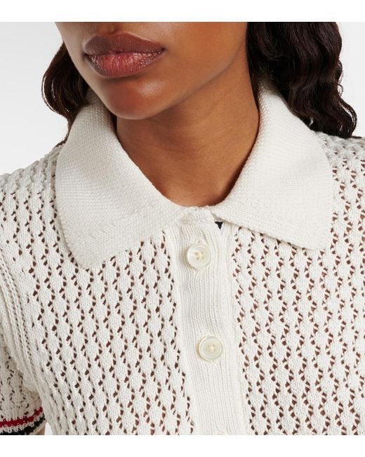 Thom Browne White Pointelle Cotton Top