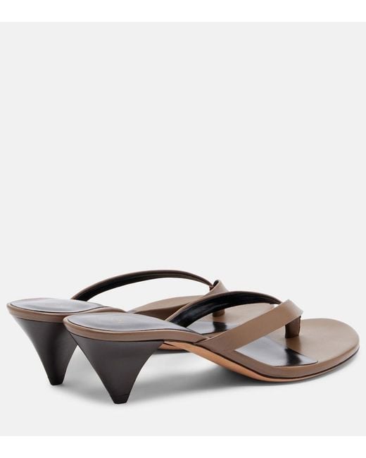 Jude Brown Rooty Leather Thong Sandals